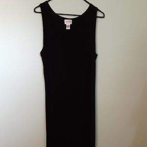 Black sleeveless, V-neck dress